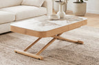 Mesa Centro Elevable y Extensible 120 - 160 - 200 cm con Elevación Eléctrica Turin Cerámica / Oak - Cerámica / Oak