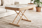 Mesa Centro Elevable y Extensible 120 - 160 - 200 cm con Elevación Eléctrica Turin Cerámica / Oak - Cerámica / Oak