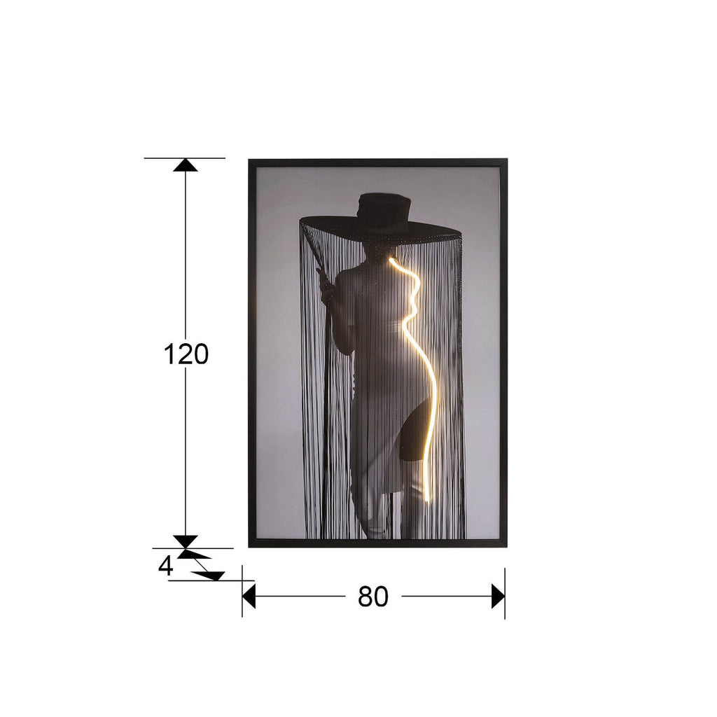 Cuadro con luz LED Diva 80 × 120 - medidas