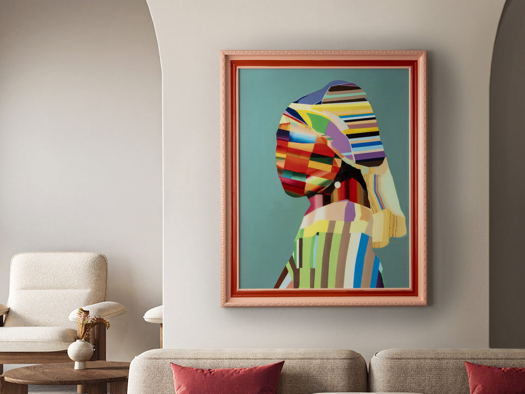 Cuadro Joven con perla POP 84 × 104 cm