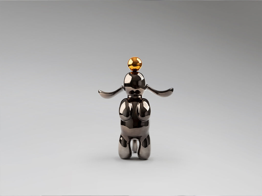 Figura decorativa Conejo pequeña gris y naranja