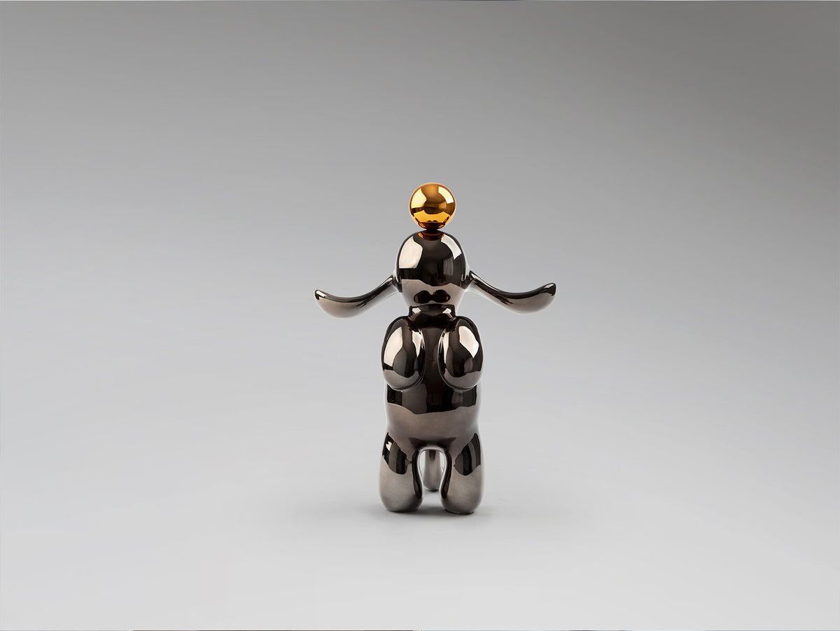 Figura decorativa Conejo pequeña gris y naranja