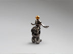 Figura decorativa Conejo pequeña gris y naranja
