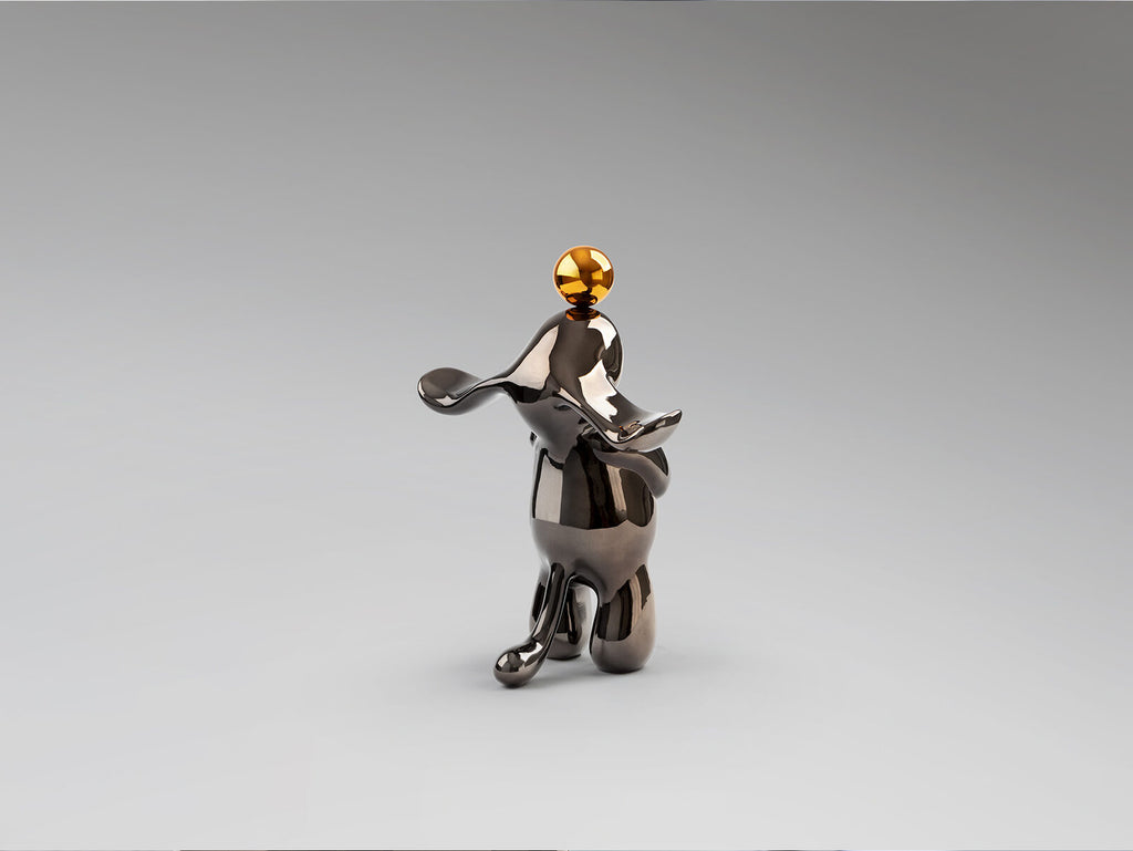 Figura decorativa Conejo pequeña gris y naranja