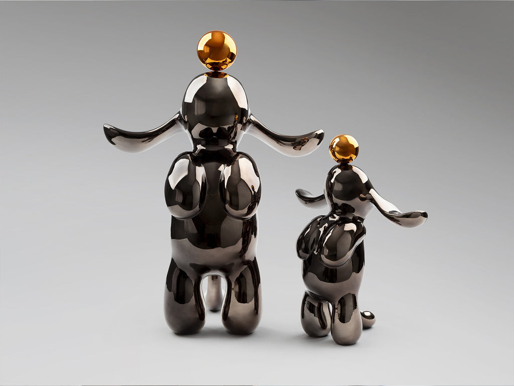 Figura decorativa Conejo pequeña gris y naranja