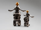 Figura decorativa Conejo pequeña gris y naranja