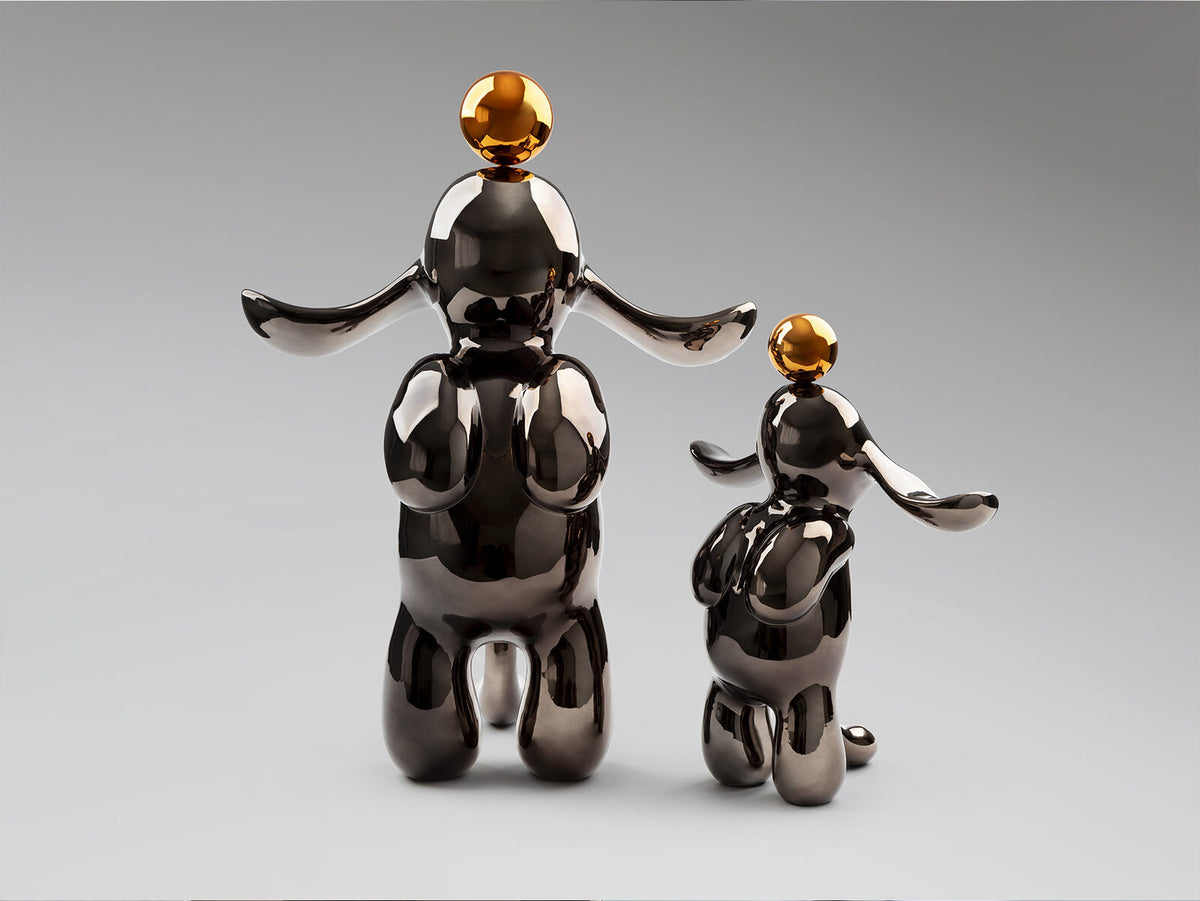 Figura decorativa Conejo pequeña gris y naranja