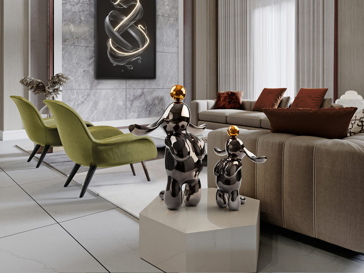 Figura decorativa Conejo pequeña gris y naranja