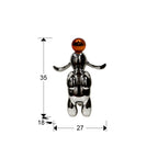 Figura decorativa Conejo pequeña gris y naranja - medidas