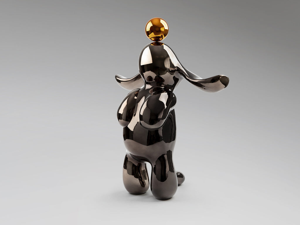 Figura decorativa Conejo mediana gris y naranja