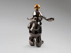 Figura decorativa Conejo mediana gris y naranja