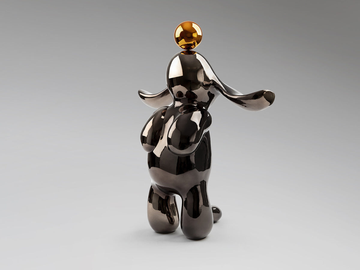 Figura decorativa Conejo mediana gris y naranja