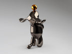 Figura decorativa Conejo mediana gris y naranja