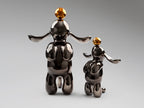 Figura decorativa Conejo mediana gris y naranja