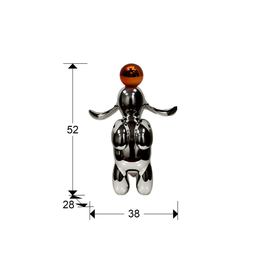 Figura decorativa Conejo mediana gris y naranja - medidas