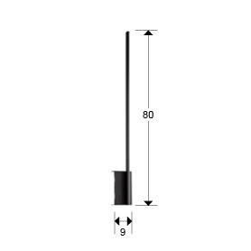Aplique LED Stick 3 luces negro mate - medidas