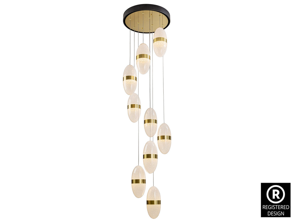 Lámpara de techo Garden 9 luces negro y bronce
