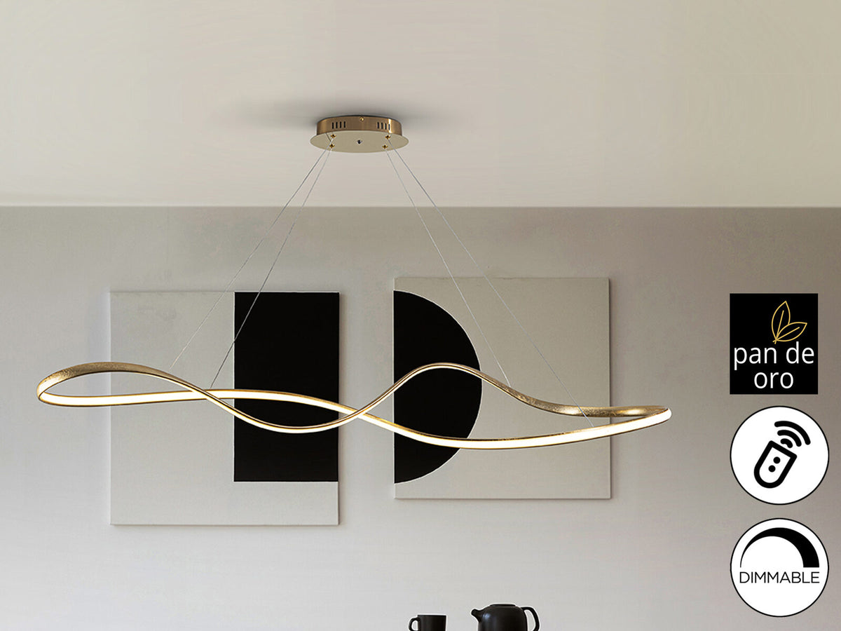 Lámpara de techo grande Lia LED CCT pan de oro