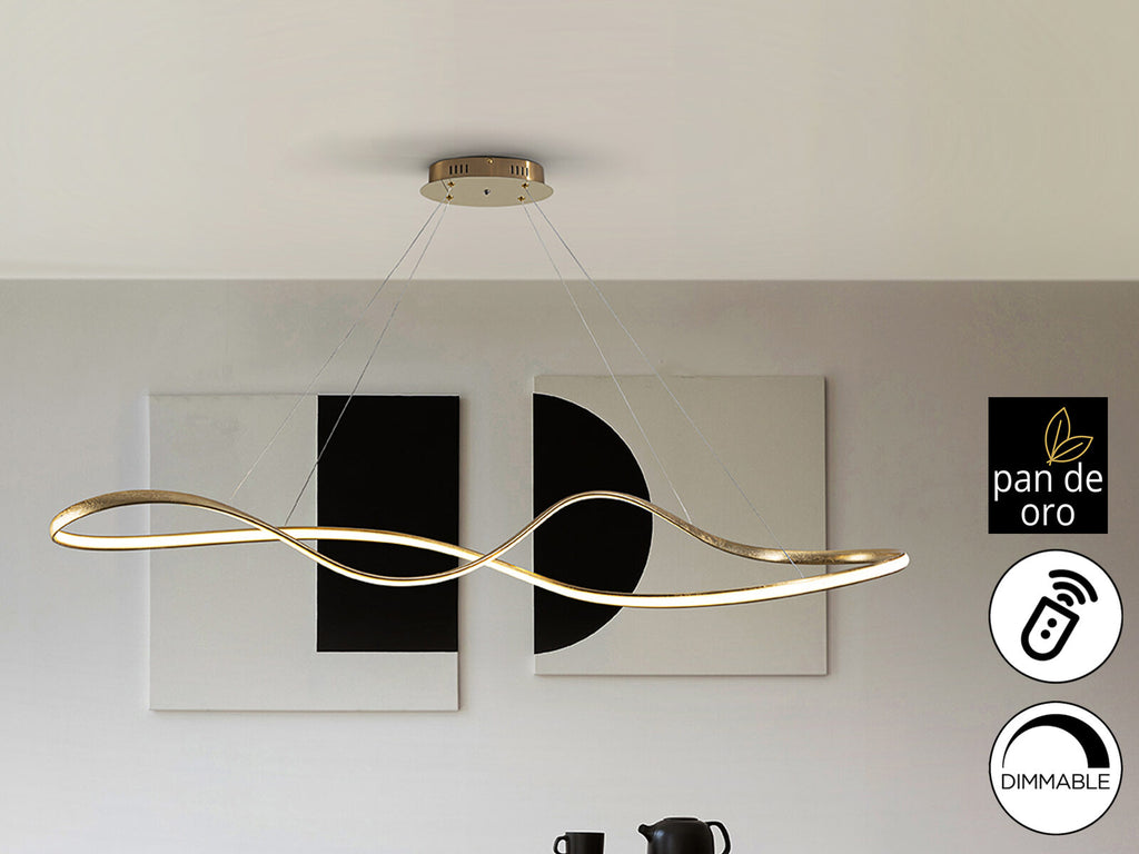 Lámpara de techo grande Lia LED CCT pan de oro