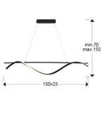 Lámpara de techo Boa LED CCT negro - medidas