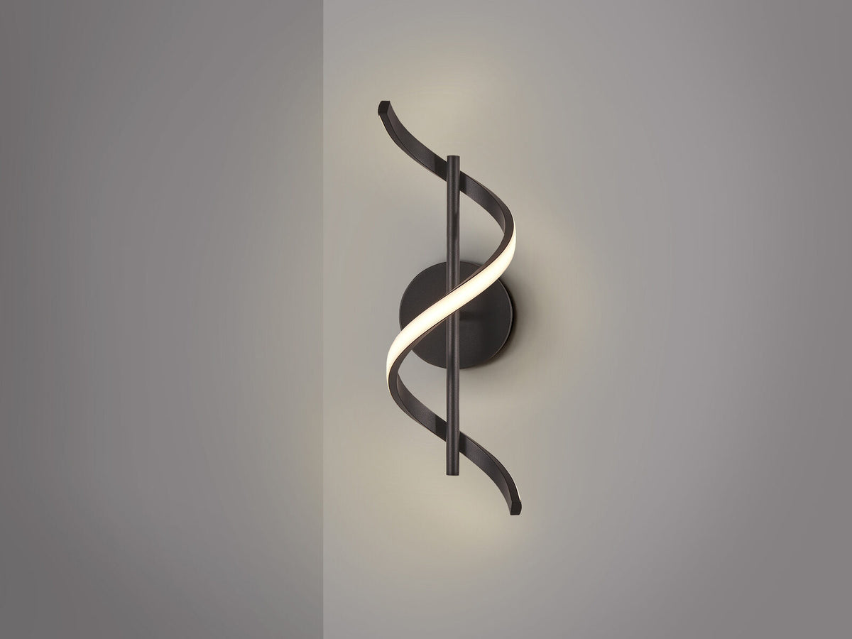 Aplique LED Boa negro mate