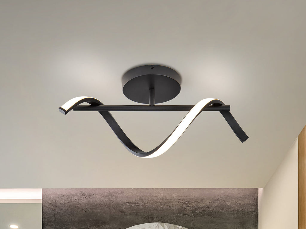 Aplique LED Boa negro mate