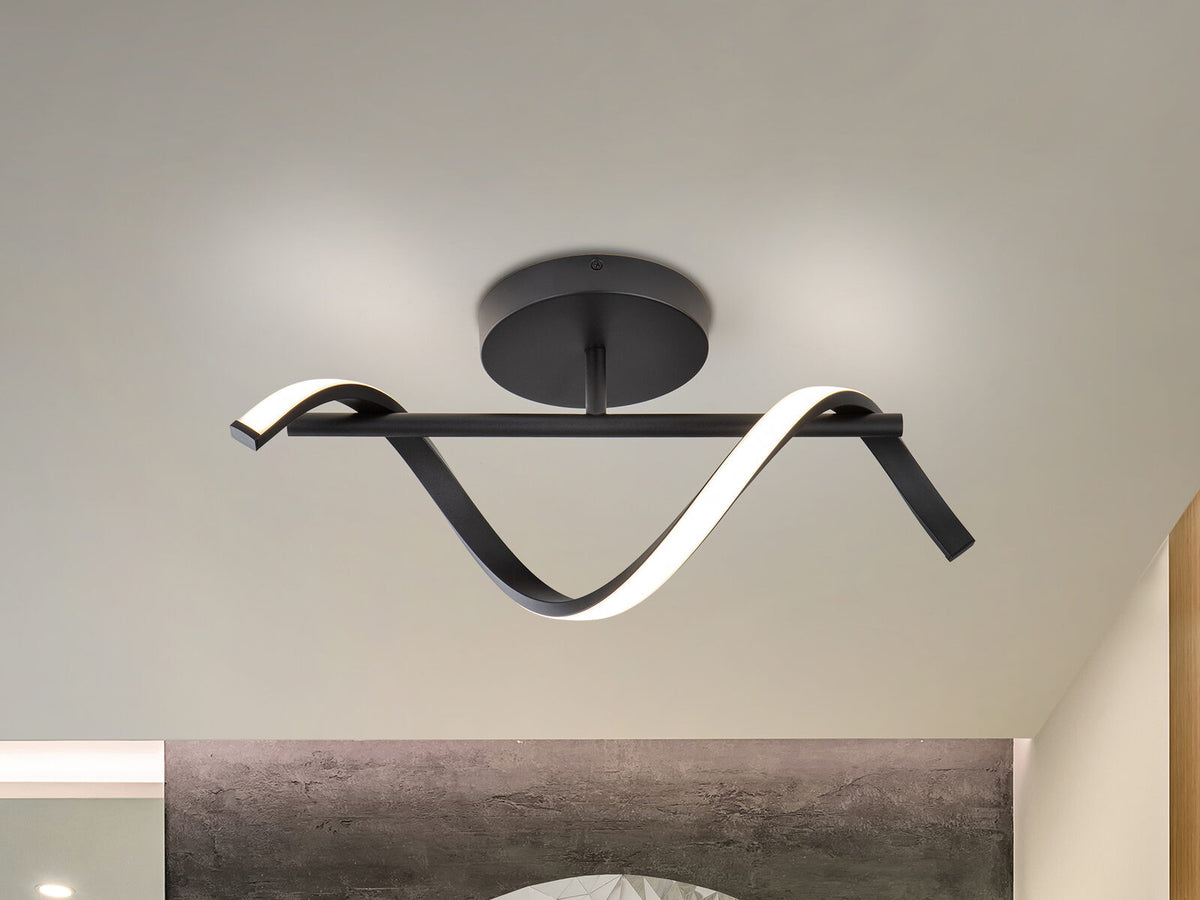 Aplique LED Boa negro mate