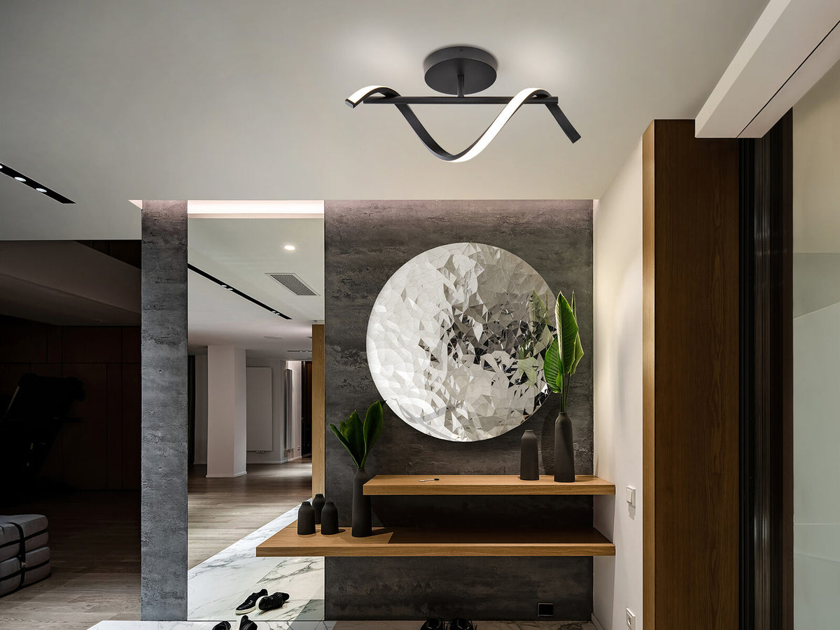 Aplique LED Boa negro mate