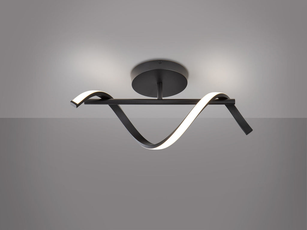 Aplique LED Boa negro mate