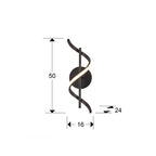 Aplique LED Boa negro mate - medidas