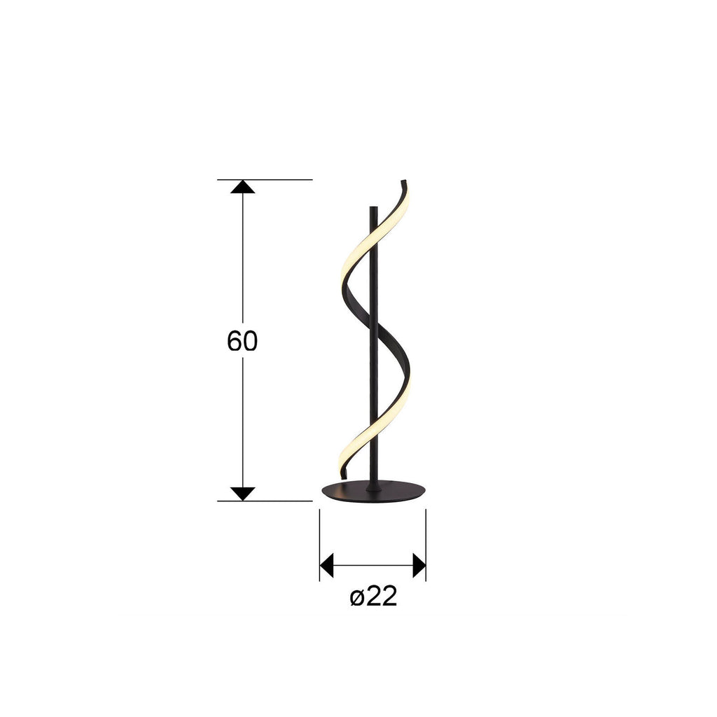 Lámpara de mesa Boa LED negro - medidas