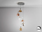Lámpara de techo Charlize 6 luces gris oscuro y colores