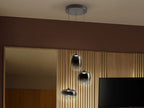 Lámpara de techo Ónice 3 luces negro y smoke Ø33