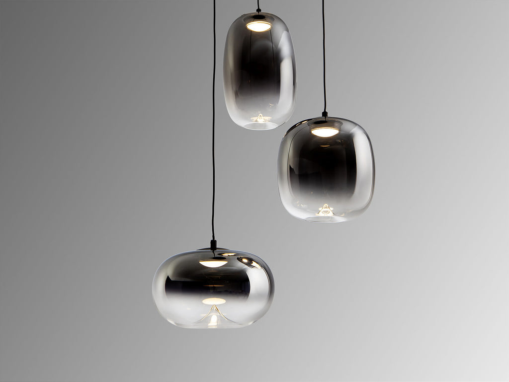 Lámpara de techo Ónice 3 luces negro y smoke Ø33
