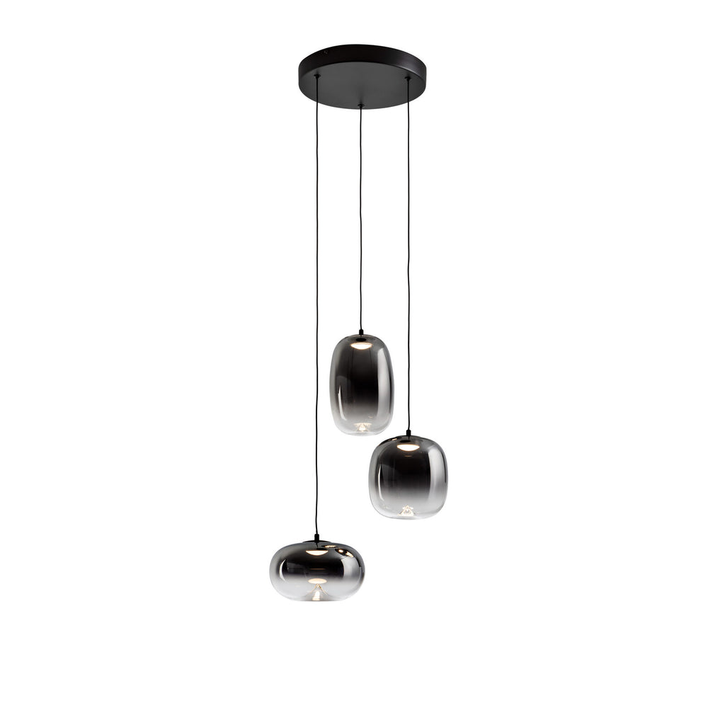 Lámpara de techo Ónice 3 luces negro y smoke Ø33