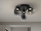 Plafón LED Onice 3 luces negro y smoke regulable en altura