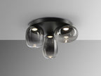 Plafón LED Onice 3 luces negro y smoke regulable en altura