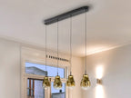 Lámpara de techo Aledis 4 luces negro y dorado