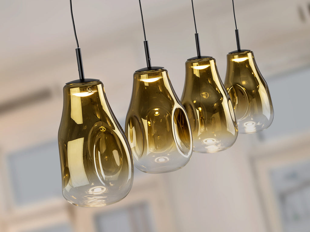 Lámpara de techo Aledis 4 luces negro y dorado