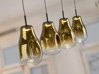 Lámpara de techo Aledis 4 luces negro y dorado