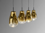 Lámpara de techo Aledis 4 luces negro y dorado