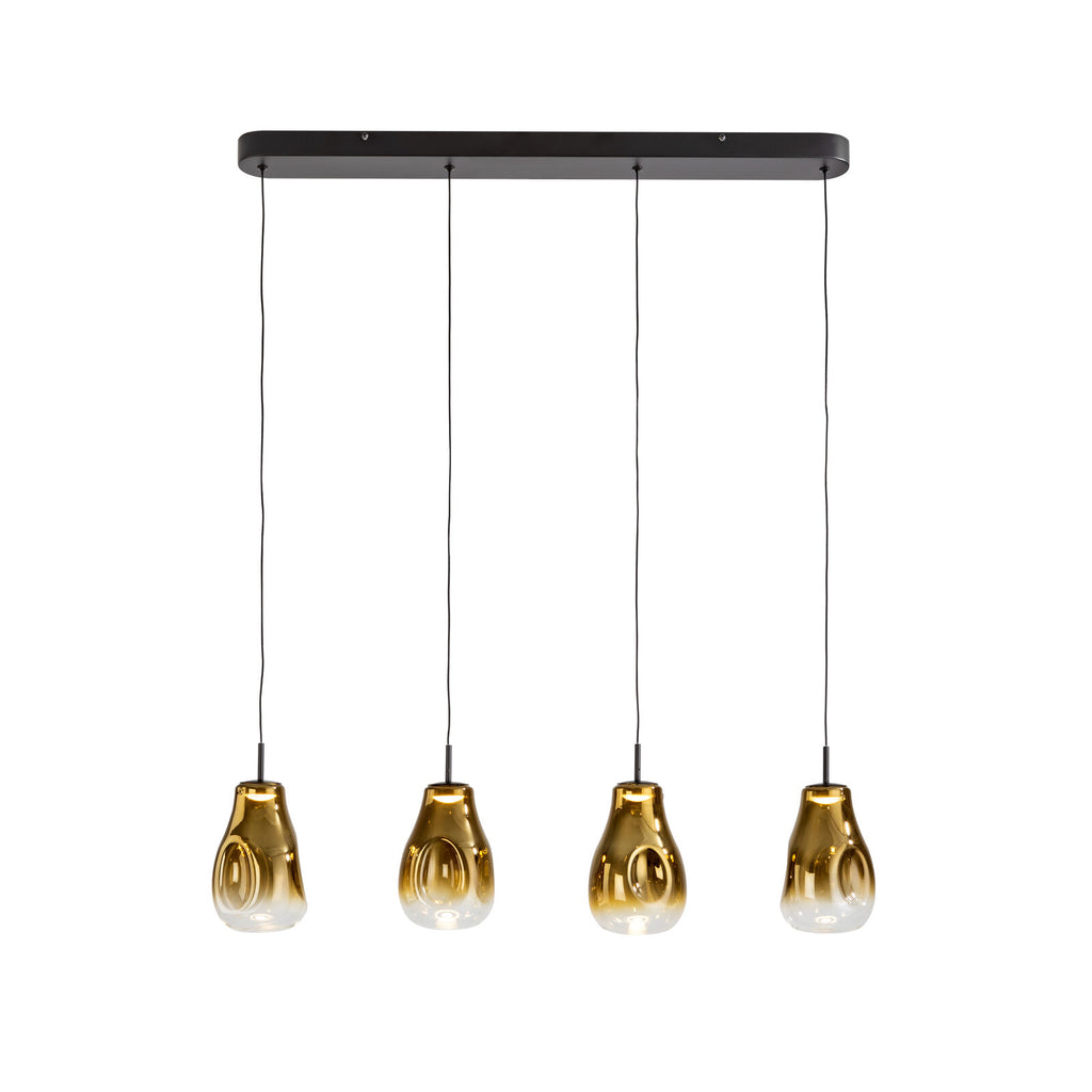 Lámpara de techo Aledis 4 luces negro y dorado