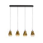 Lámpara de techo Aledis 4 luces negro y dorado