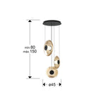 Lámpara de techo Diabolo 3 luces negro y ámbar - medidas