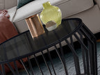 Mesa de centro Ciros negro mate y cristal smoke