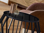 Mesa auxiliar velador Ciros negro mate y cristal smoke