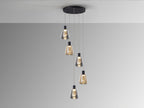 Lámpara de techo Carisa 5 luces Ø40 negro y ámbar (i3)
