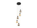Lámpara de techo Carisa 5 luces Ø40 negro y ámbar (i3)