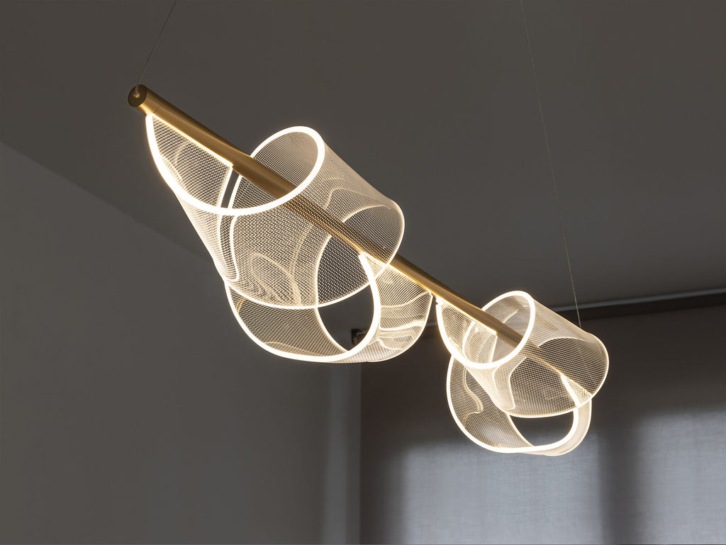Lámpara de techo Velas LED oro mate lineal
