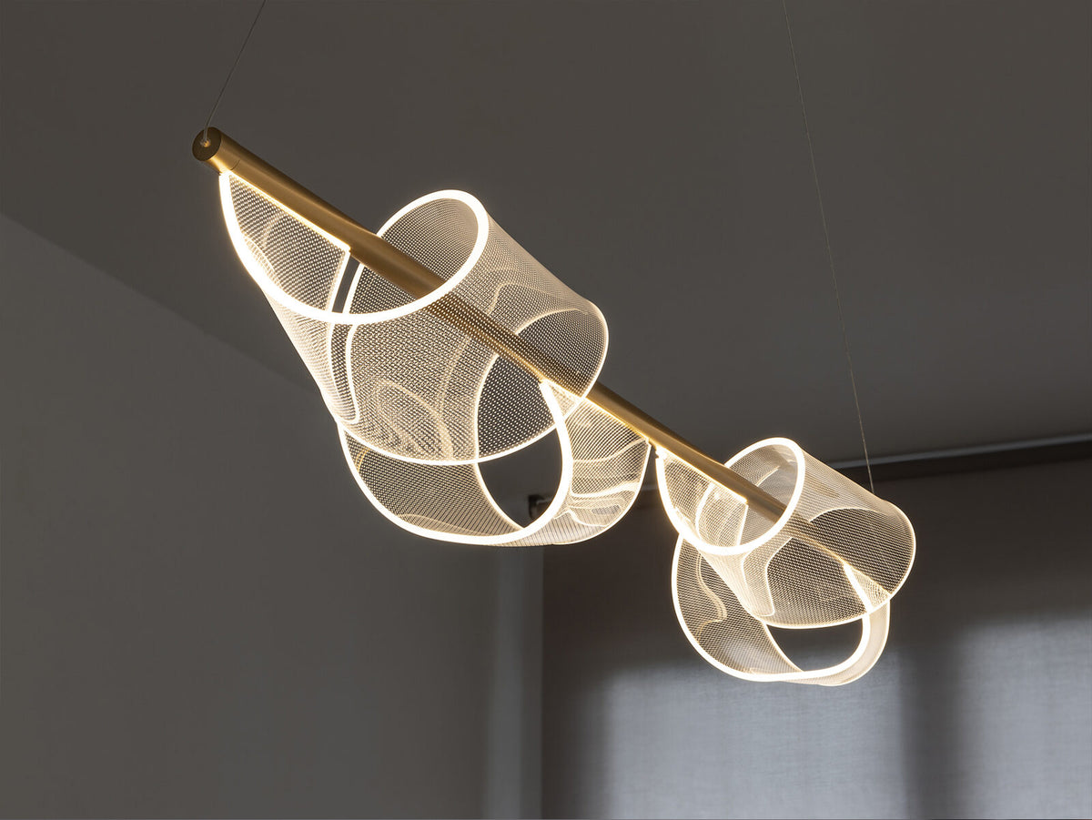 Lámpara de techo Velas LED oro mate lineal